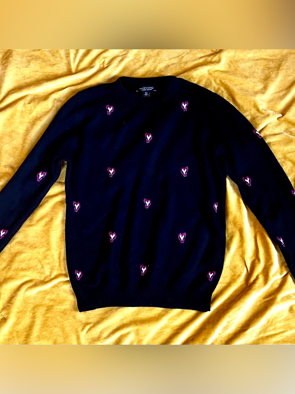 Saks Fifth Ave 100% Cashmere Heart Sweater